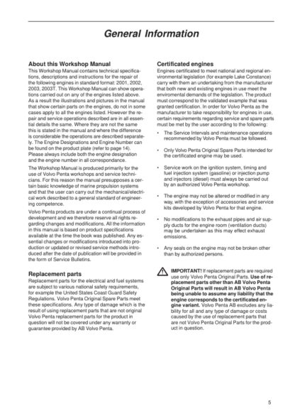 Volvo Penta 2001, 2002, 2003, 2003T Workshop Manual - Image 5