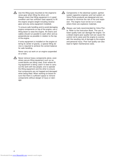 Volvo Penta 230 250 251 DOHC AQ131 AQ151 AQ171 Engine Workshop Manual - Image 6
