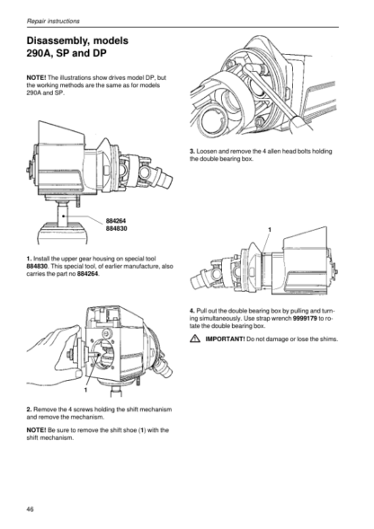 Volvo Penta 280 290-DP SP-AC, DP-ABC Drives Woskshop Manual - Image 9