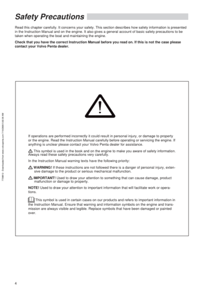Volvo Penta 3.0GS SX- 5.7GSi DP-S Marine Engine Owners Manual - Image 4