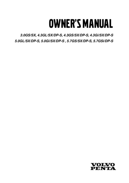 Volvo Penta 3.0GS SX- 5.7GSi DP-S Marine Engine Owners Manual - Image 2
