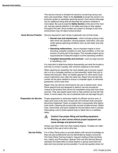 Volvo Penta 4.3GL GXi OSi-A B C D E Engine Workshop Manual - Image 6