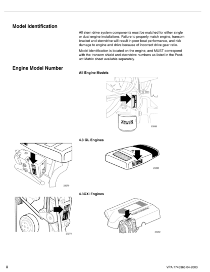 Volvo Penta 4.3GL GXi OSi-A B C D E Engine Workshop Manual - Image 4