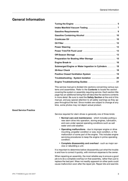 Volvo Penta 5.0GL, 5.7Gi, 5.05.7 GXi, 5.05.7 OSi, 5.7 OSXi Engine Workshop Manual - Image 6