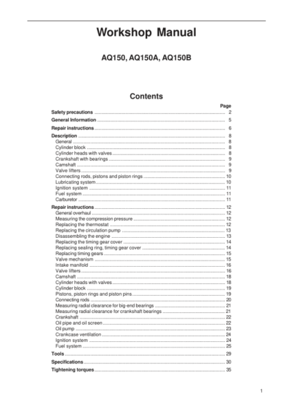 Volvo Penta AQ150A B Engine Unit Woskshop Manual - Image 3