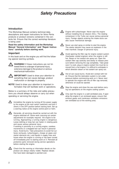 Volvo Penta AQ205, 430, 431, 432, 434 Workshop Manual - Image 4