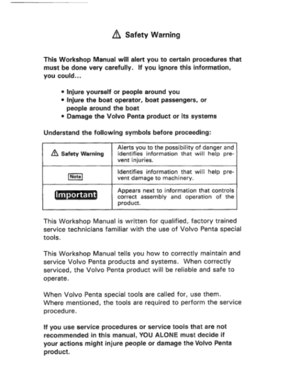 Volvo Penta BY Models Engine Components Workshop Manual - Image 3