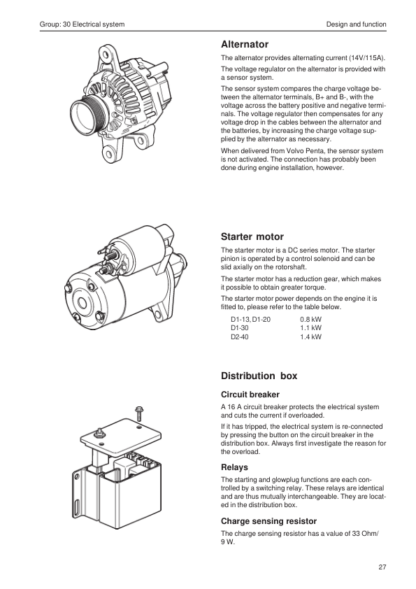 Volvo Penta D1-13, D1-20, D1-30, D2-40 Group 21-26, 30 Workshop Manual - Image 12
