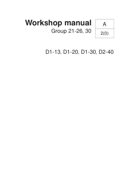 Volvo Penta D1-13, D1-20, D1-30, D2-40 Group 21-26, 30 Workshop Manual - Image 2