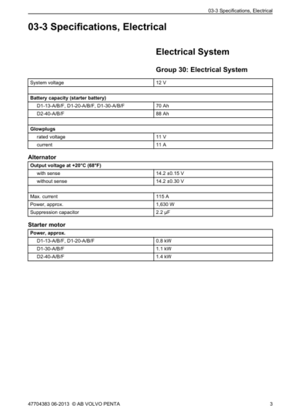 Volvo Penta D1-13, D1-20, D1-30, D2-40 Group 30 Workshop Manual - Image 5