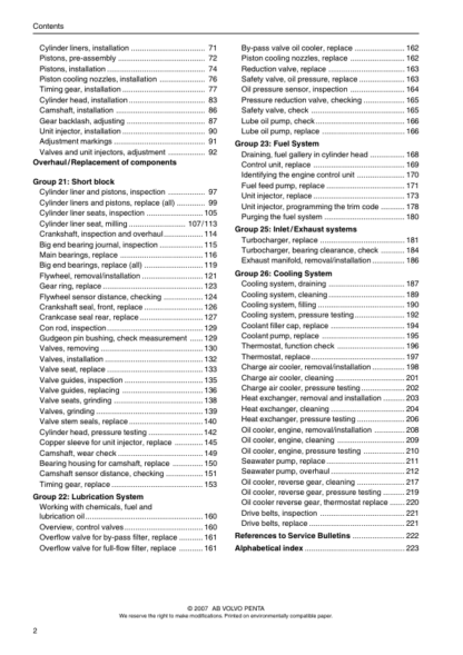 Volvo Penta D16C-A MH, D16C-A MG Groups 21-26 Workshop Manual - Image 4
