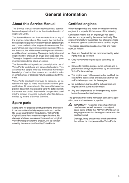 Volvo Penta D2-55 75 Group 20-23,36,30 Workshop Manual - Image 6