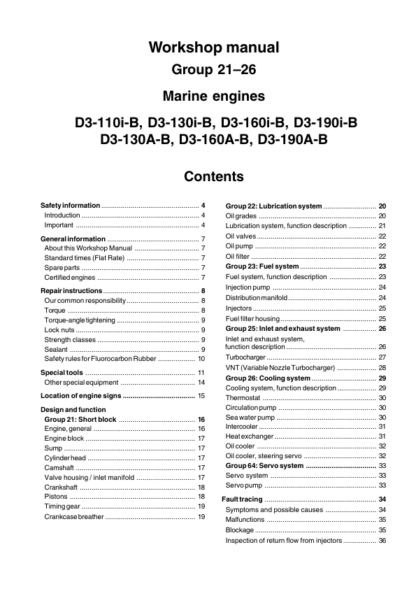 Volvo Penta D3-110i-b, D3-190a-b Workshop Manual - Image 3