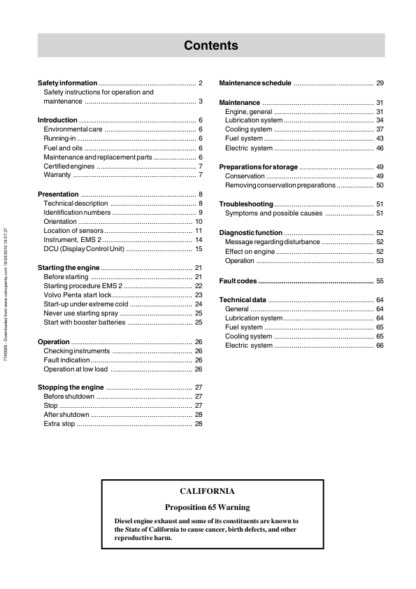 Volvo Penta EMS2 Industrial Engines Operators Manual - Image 4