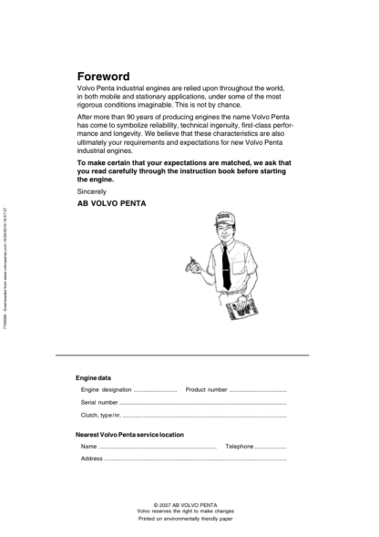 Volvo Penta EMS2 Industrial Engines Operators Manual - Image 3