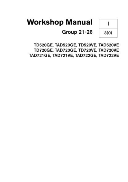 Volvo Penta Group 21-26 TdTad 520, 720, 721, 722ve Workshop Manual - Image 2