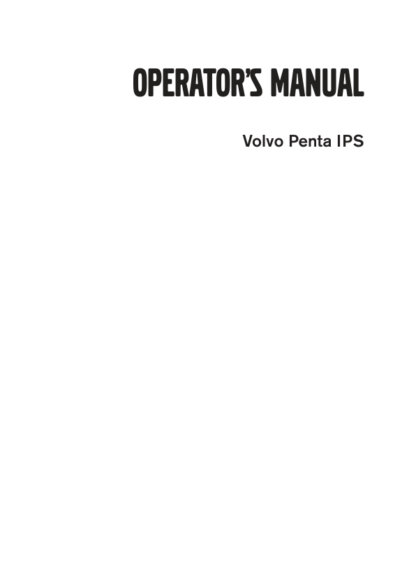 Volvo Penta IPS Operators Manual - Image 2