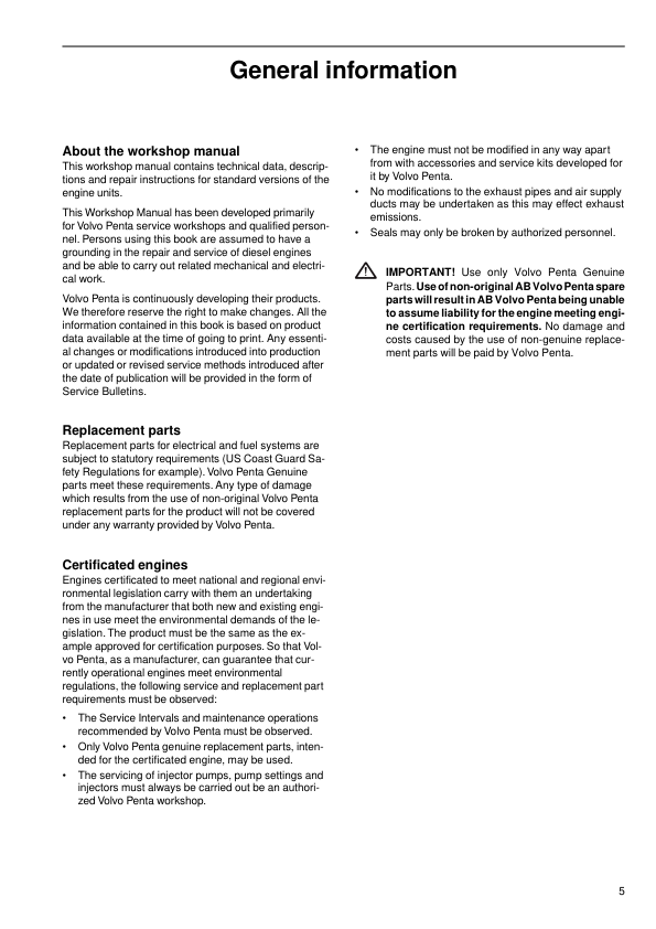 Volvo Penta MD2010- MD2040, MD22, TMD22, TAMD22 Wiring Diagram Workshop Manual - Image 7