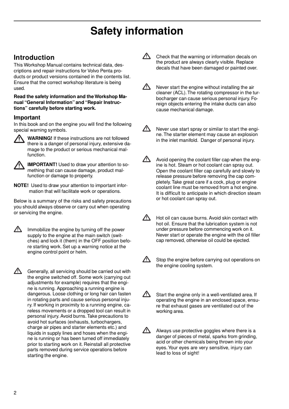 Volvo Penta MD2010- MD2040, MD22, TMD22, TAMD22 Wiring Diagram Workshop Manual - Image 4