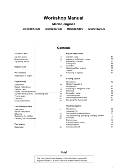 Volvo Penta MD2010 MD2020 MD 2030 MD2040 Workshop Manual - Image 3