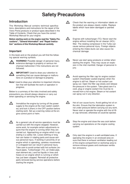 Volvo Penta MD2010202020302040 Engine Workshop Manual - Image 4