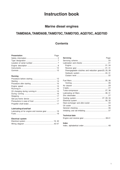 Volvo Penta Oil TAMD60AB, TAMD70CD, AQD70CD Instruction Manual - Image 4