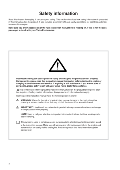 Volvo Penta Oil TAMD60AB, TAMD70CD, AQD70CD Instruction Manual - Image 5