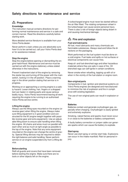 Volvo Penta Oil TAMD60AB, TAMD70CD, AQD70CD Instruction Manual - Image 8