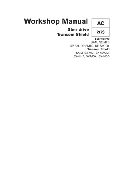 Volvo Penta SX-M  DP-SMSMTDSMTD1 Sterndrive Transom Shield Workshop Manual - Image 2