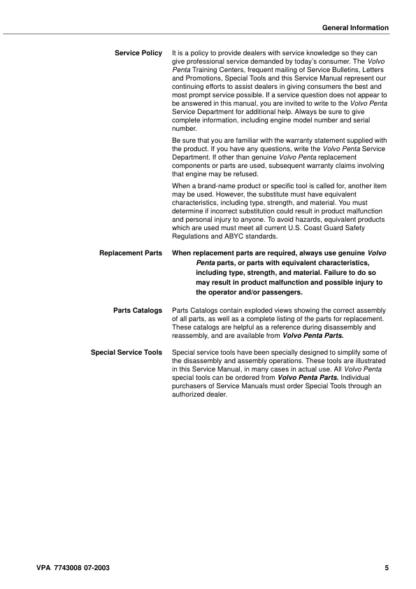 Volvo Penta SX-M  DP-SMSMTDSMTD1 Sterndrive Transom Shield Workshop Manual - Image 6