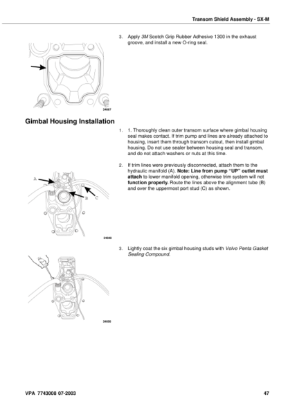 Volvo Penta SX-M  DP-SMSMTDSMTD1 Sterndrive Transom Shield Workshop Manual - Image 10