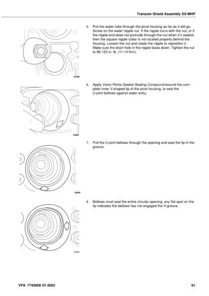 Volvo Penta SX-M  DP-SMSMTDSMTD1 Sterndrive Transom Shield Workshop Manual - Image 11