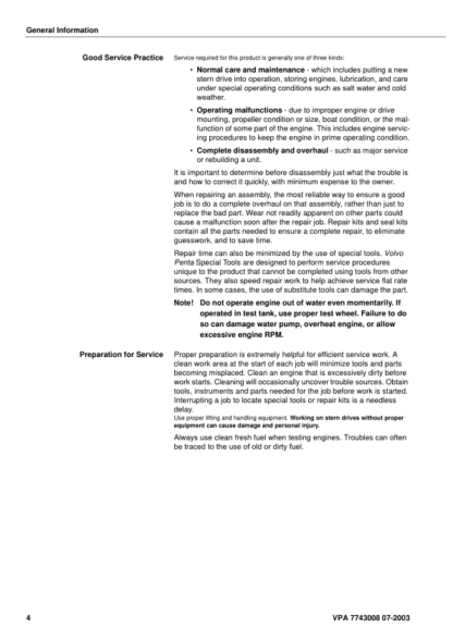 Volvo Penta SX-M  DP-SMSMTDSMTD1 Sterndrive Transom Shield Workshop Manual - Image 5