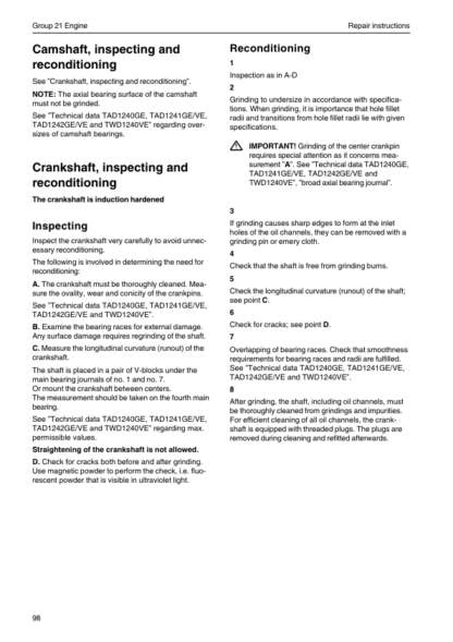 Volvo Penta TAD1240GE, TAD1241GEVE, TAD1242GEVE, TWD1240VE Group 21 Workshop Manual - Image 7