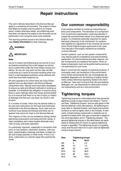 Volvo Penta TAD1240GE, TAD1241GEVE, TAD1242GEVE, TWD1240VE Group 21 Workshop Manual - Image 6