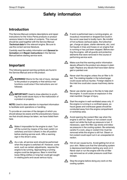 Volvo Penta TAD1240GE, TAD1241GEVE, TAD1242GEVE, TWD1240VE Group 21 Workshop Manual - Image 4