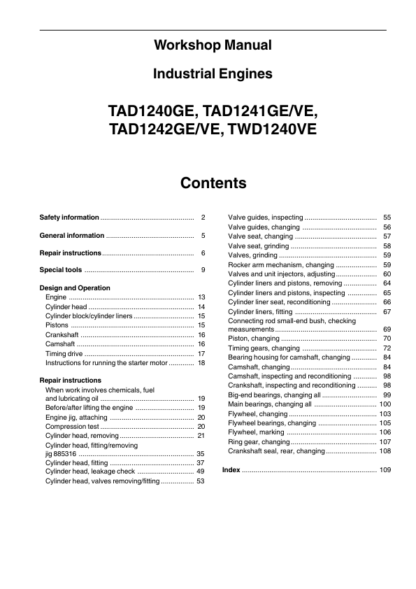 Volvo Penta TAD1240GE, TAD1241GEVE, TAD1242GEVE, TWD1240VE Group 21 Workshop Manual - Image 3