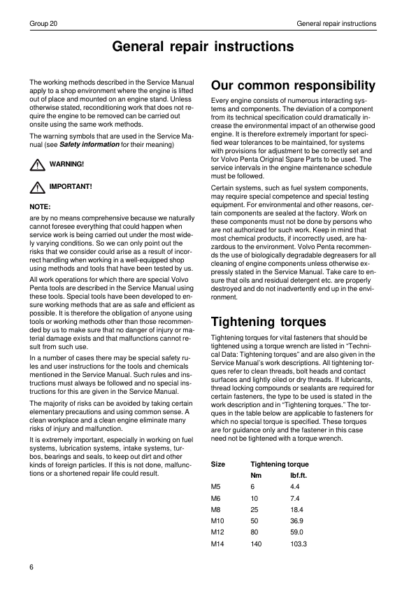 Volvo Penta TAD1240GE, TAD1241GEVE, TAD1242GEVE, TWD1240VE Group 22-26 Woskshop Manual - Image 5