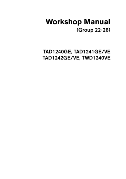 Volvo Penta TAD1240GE, TAD1241GEVE, TAD1242GEVE, TWD1240VE Group 22-26 Woskshop Manual - Image 2