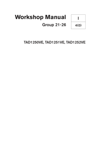 Volvo Penta TAD1250VE-TAD1252VE Group 21-26 Workshop Manual - Image 2