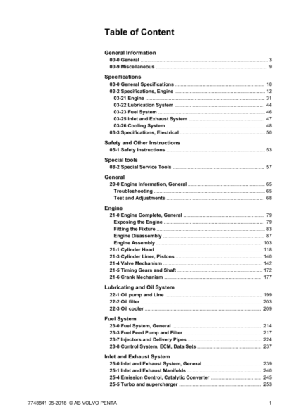 Volvo Penta TAD134135X GEVE, TAD136137X VE Group 21-26 Workshop Manual - Image 3
