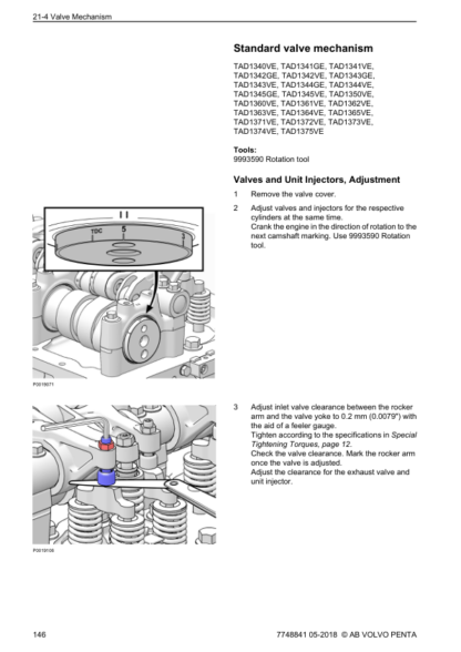Volvo Penta TAD134135X GEVE, TAD136137X VE Group 21-26 Workshop Manual - Image 6
