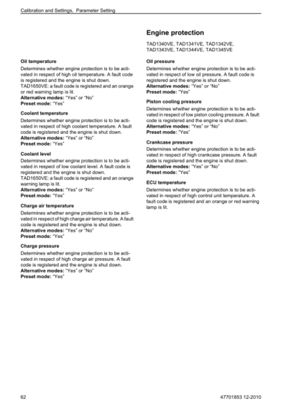 Volvo Penta TAD1341GE- TAD1355GE, TAD1340VE- TAD1365VE EMS 2 Industrial Engines Installation Manual - Image 10