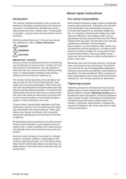 Volvo Penta TAD734GE Engine Workshop and Repair Manual - Image 6