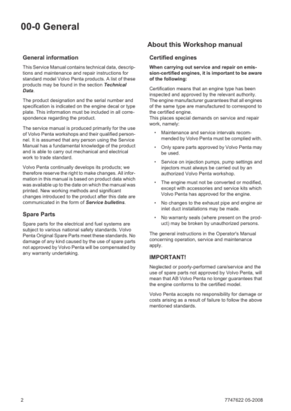 Volvo Penta TAD734GE Engine Workshop and Repair Manual - Image 5