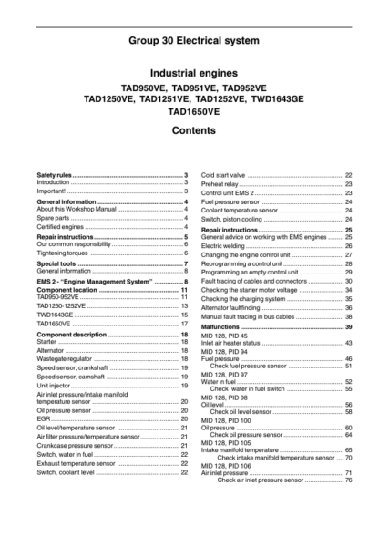 Volvo Penta TAD950VE-TAD1650VE Group 30 Workshop Manual - Image 3