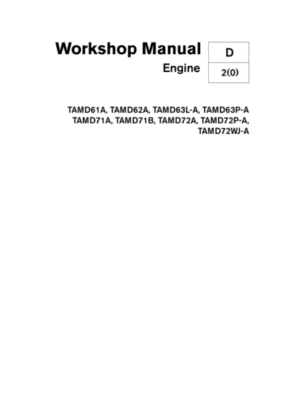 Volvo Penta TAMD61A- TAMD72WJ-A Engine Workshop Manual - Image 2