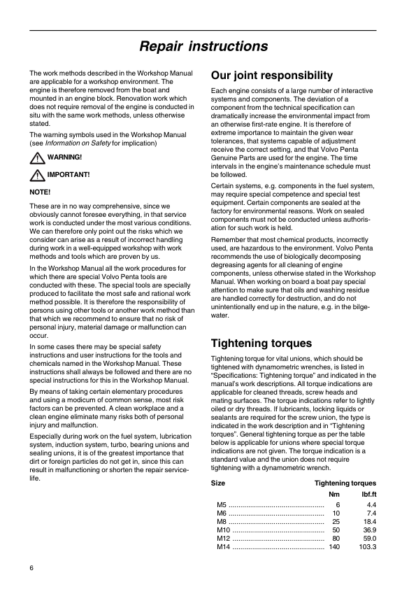 Volvo Penta TAMD61A- TAMD72WJ-A Engine Workshop Manual - Image 7