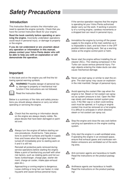 Volvo Penta TAMD63LP, TAMD71B, TAMD73PWJ, TAMD74CLP Instruction Manual - Image 4