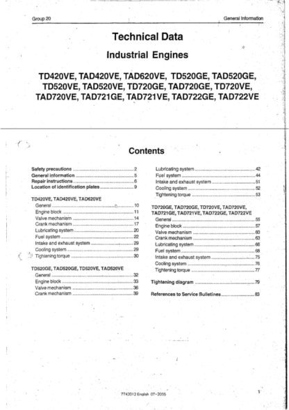 Volvo Penta TD TAD420VE-TD TAD722VE Technical Data Woskshop Manual - Image 3